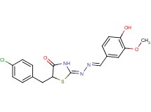 4-hydroxy-3-methoxybenzaldehyde [5-(4-chlorobenzyl)-4-oxo-1,3-thiazolidin-2-ylidene]hydrazone