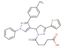 5-[3'-(4-methylphenyl)-1'-phenyl-5-(2-thienyl)-3,4-dihydro-1'H,2H-3,4'-bipyrazol-2-yl]-5-oxopentanoic acid
