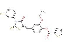 2-ethoxy-4-{[3-(3-fluorophenyl)-4-oxo-2-thioxo-1,3-thiazolidin-5-ylidene]methyl}phenyl 2-thiophenecarboxylate