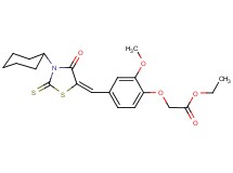 ethyl {4-[(3-cyclohexyl-4-oxo-2-thioxo-1,3-thiazolidin-5-ylidene)methyl]-2-methoxyphenoxy}acetate