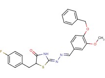 4-(benzyloxy)-3-methoxybenzaldehyde [5-(4-fluorobenzyl)-4-oxo-1,3-thiazolidin-2-ylidene]hydrazone