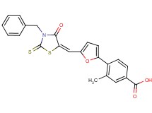 4-{5-[(3-benzyl-4-oxo-2-thioxo-1,3-thiazolidin-5-ylidene)methyl]-2-furyl}-3-methylbenzoic acid