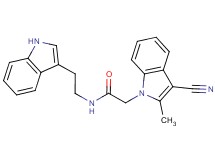 2-(3-cyano-2-methyl-1H-indol-1-yl)-N-[2-(1H-indol-3-yl)ethyl]acetamide