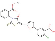 2-chloro-5-[5-({3-[2-(methoxycarbonyl)phenyl]-4-oxo-2-thioxo-1,3-thiazolidin-5-ylidene}methyl)-2-furyl]benzoic acid