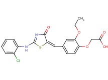(4-{[2-[(2-chlorophenyl)amino]-4-oxo-1,3-thiazol-5(4H)-ylidene]methyl}-2-ethoxyphenoxy)acetic acid
