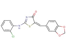 5-(1,3-benzodioxol-5-ylmethylene)-2-[(2-chlorophenyl)amino]-1,3-thiazol-4(5H)-one