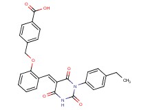 4-[(2-{[1-(4-ethylphenyl)-2,4,6-trioxotetrahydro-5(2H)-pyrimidinylidene]methyl}phenoxy)methyl]benzoic acid