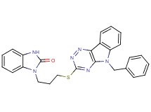 1-{3-[(5-benzyl-5H-[1,2,4]triazino[5,6-b]indol-3-yl)thio]propyl}-1,3-dihydro-2H-benzimidazol-2-one