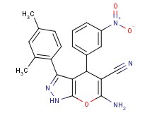 6-amino-3-(2,4-dimethylphenyl)-4-(3-nitrophenyl)-1,4-dihydropyrano[2,3-c]pyrazole-5-carbonitrile