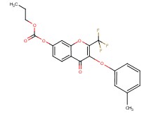 3-(3-methylphenoxy)-4-oxo-2-(trifluoromethyl)-4H-chromen-7-yl propyl carbonate