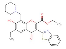 ethyl 3-(1,3-benzothiazol-2-yl)-6-ethyl-7-hydroxy-4-oxo-8-(1-piperidinylmethyl)-4H-chromene-2-carboxylate