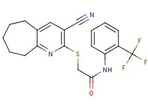 2-[(3-cyano-6,7,8,9-tetrahydro-5H-cyclohepta[b]pyridin-2-yl)thio]-N-[2-(trifluoromethyl)phenyl]acetamide