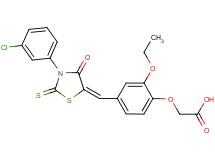 (4-{[3-(3-chlorophenyl)-4-oxo-2-thioxo-1,3-thiazolidin-5-ylidene]methyl}-2-ethoxyphenoxy)acetic acid