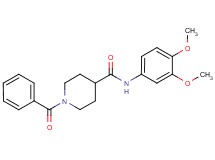 1-benzoyl-N-(3,4-dimethoxyphenyl)-4-piperidinecarboxamide