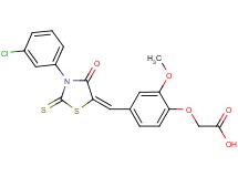 (4-{[3-(3-chlorophenyl)-4-oxo-2-thioxo-1,3-thiazolidin-5-ylidene]methyl}-2-methoxyphenoxy)acetic acid
