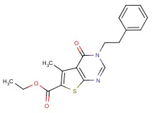 ethyl 5-methyl-4-oxo-3-(2-phenylethyl)-3,4-dihydrothieno[2,3-d]pyrimidine-6-carboxylate