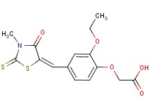 {2-ethoxy-4-[(3-methyl-4-oxo-2-thioxo-1,3-thiazolidin-5-ylidene)methyl]phenoxy}acetic acid