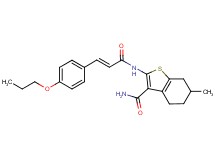 6-methyl-2-{[3-(4-propoxyphenyl)acryloyl]amino}-4,5,6,7-tetrahydro-1-benzothiophene-3-carboxamide