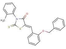 5-[2-(benzyloxy)benzylidene]-3-(2-methylphenyl)-2-thioxo-1,3-thiazolidin-4-one