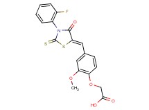 (4-{[3-(2-fluorophenyl)-4-oxo-2-thioxo-1,3-thiazolidin-5-ylidene]methyl}-2-methoxyphenoxy)acetic acid