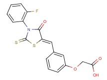 (3-{[3-(2-fluorophenyl)-4-oxo-2-thioxo-1,3-thiazolidin-5-ylidene]methyl}phenoxy)acetic acid
