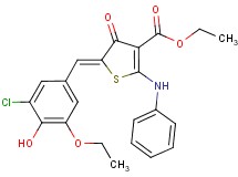 ethyl 2-anilino-5-(3-chloro-5-ethoxy-4-hydroxybenzylidene)-4-oxo-4,5-dihydro-3-thiophenecarboxylate