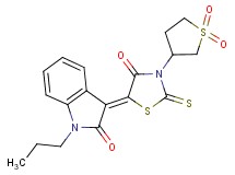 3-[3-(1,1-dioxidotetrahydro-3-thienyl)-4-oxo-2-thioxo-1,3-thiazolidin-5-ylidene]-1-propyl-1,3-dihydro-2H-indol-2-one