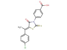 4-{5-[1-(4-chlorophenyl)ethylidene]-4-oxo-2-thioxo-1,3-thiazolidin-3-yl}benzoic acid