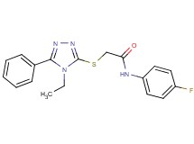 2-[(4-ethyl-5-phenyl-4H-1,2,4-triazol-3-yl)thio]-N-(4-fluorophenyl)acetamide