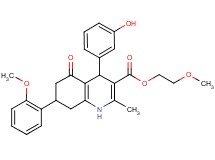 2-methoxyethyl 4-(3-hydroxyphenyl)-7-(2-methoxyphenyl)-2-methyl-5-oxo-1,4,5,6,7,8-hexahydro-3-quinolinecarboxylate