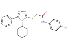2-[(4-cyclohexyl-5-phenyl-4H-1,2,4-triazol-3-yl)thio]-N-(4-fluorophenyl)acetamide