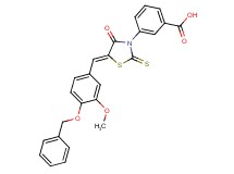 3-{5-[4-(benzyloxy)-3-methoxybenzylidene]-4-oxo-2-thioxo-1,3-thiazolidin-3-yl}benzoic acid