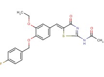 N-(5-{3-ethoxy-4-[(4-fluorobenzyl)oxy]benzylidene}-4-oxo-4,5-dihydro-1,3-thiazol-2-yl)acetamide