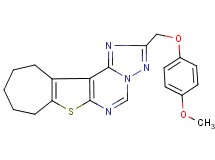 2-[(4-methoxyphenoxy)methyl]-9,10,11,12-tetrahydro-8H-cyclohepta[4,5]thieno[3,2-e][1,2,4]triazolo[1,5-c]pyrimidine