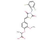 2-(4-{[3-(2-chloro-6-fluorobenzyl)-2,4-dioxo-1,3-thiazolidin-5-ylidene]methyl}-2-methoxyphenoxy)propanoic acid