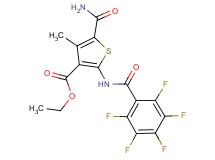 ethyl 5-(aminocarbonyl)-4-methyl-2-[(pentafluorobenzoyl)amino]-3-thiophenecarboxylate