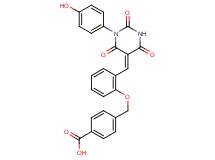 4-[(2-{[1-(4-hydroxyphenyl)-2,4,6-trioxotetrahydro-5(2H)-pyrimidinylidene]methyl}phenoxy)methyl]benzoic acid