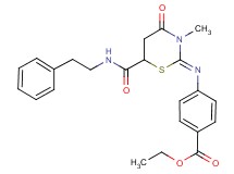 ethyl 4-[(3-methyl-4-oxo-6-{[(2-phenylethyl)amino]carbonyl}-1,3-thiazinan-2-ylidene)amino]benzoate
