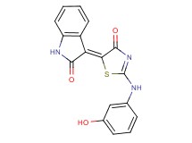 3-[2-[(3-hydroxyphenyl)amino]-4-oxo-1,3-thiazol-5(4H)-ylidene]-1,3-dihydro-2H-indol-2-one