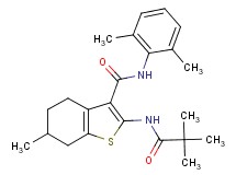 N-(2,6-dimethylphenyl)-2-[(2,2-dimethylpropanoyl)amino]-6-methyl-4,5,6,7-tetrahydro-1-benzothiophene-3-carboxamide