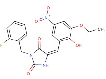 5-(3-ethoxy-2-hydroxy-5-nitrobenzylidene)-3-(2-fluorobenzyl)-2,4-imidazolidinedione