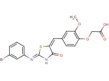 [4-({2-[(3-bromophenyl)imino]-4-oxo-1,3-thiazolidin-5-ylidene}methyl)-2-methoxyphenoxy]acetic acid
