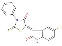 5-fluoro-3-(4-oxo-3-phenyl-2-thioxo-1,3-thiazolidin-5-ylidene)-1,3-dihydro-2H-indol-2-one