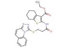 ethyl 2-{[3-([1,2,4]triazolo[4,3-a]quinolin-1-ylthio)propanoyl]amino}-4,5,6,7-tetrahydro-1-benzothiophene-3-carboxylate