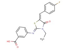 3-{[3-ethyl-5-(4-fluorobenzylidene)-4-oxo-1,3-thiazolidin-2-ylidene]amino}benzoic acid