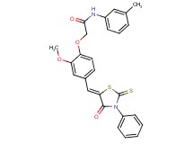 2-{2-methoxy-4-[(4-oxo-3-phenyl-2-thioxo-1,3-thiazolidin-5-ylidene)methyl]phenoxy}-N-(3-methylphenyl)acetamide