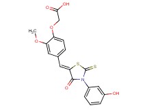(4-{[3-(3-hydroxyphenyl)-4-oxo-2-thioxo-1,3-thiazolidin-5-ylidene]methyl}-2-methoxyphenoxy)acetic acid