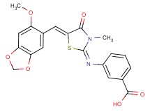3-({5-[(6-methoxy-1,3-benzodioxol-5-yl)methylene]-3-methyl-4-oxo-1,3-thiazolidin-2-ylidene}amino)benzoic acid