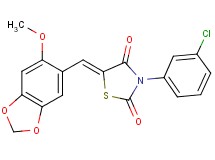 3-(3-chlorophenyl)-5-[(6-methoxy-1,3-benzodioxol-5-yl)methylene]-1,3-thiazolidine-2,4-dione