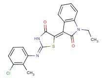 3-{2-[(3-chloro-2-methylphenyl)imino]-4-oxo-1,3-thiazolidin-5-ylidene}-1-ethyl-1,3-dihydro-2H-indol-2-one